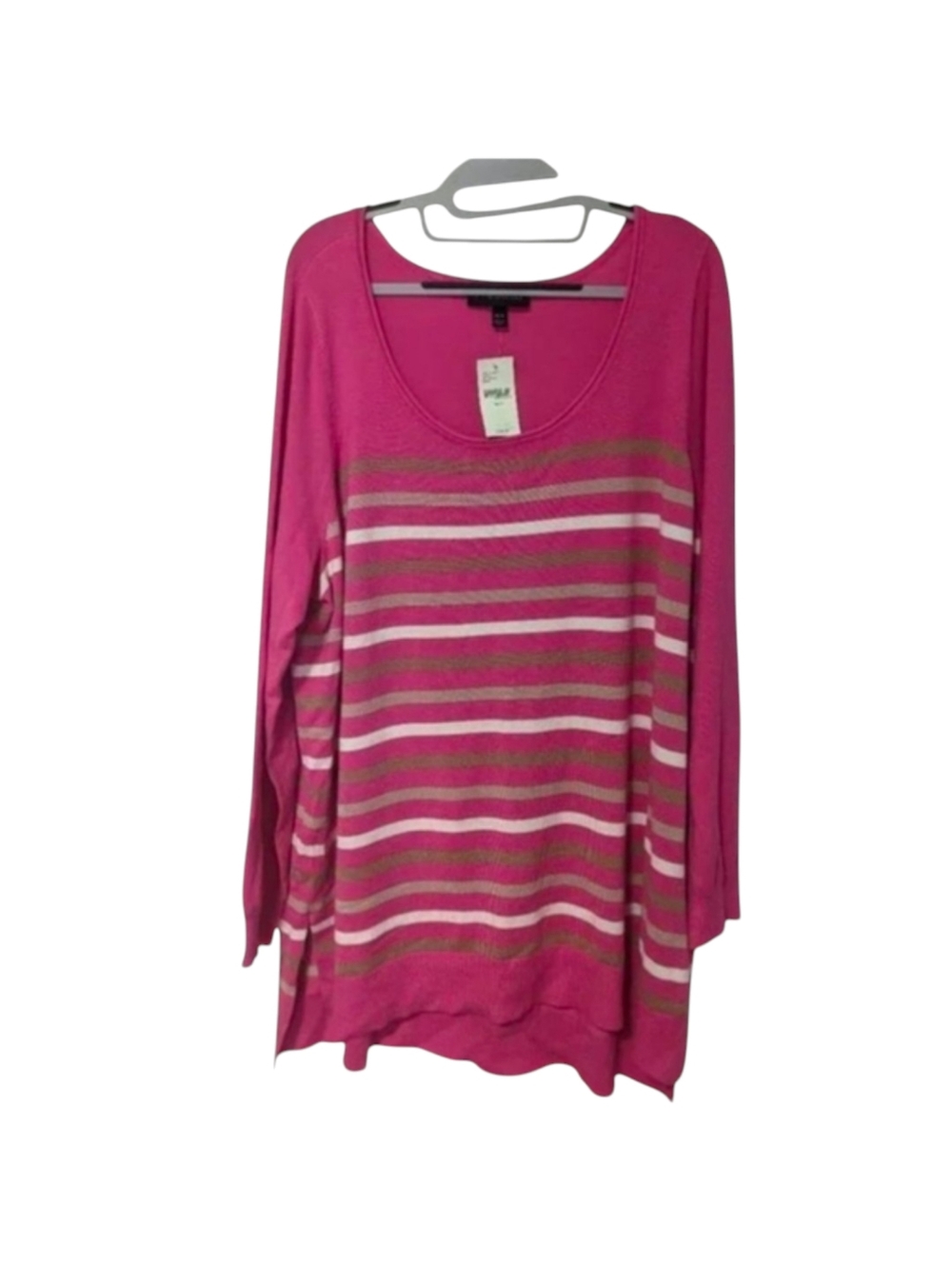 Lane Bryant Pink Striped Sweater Size 18/20
